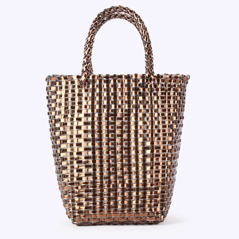 SAMMY WOVEN METALLIC TOTE BAG