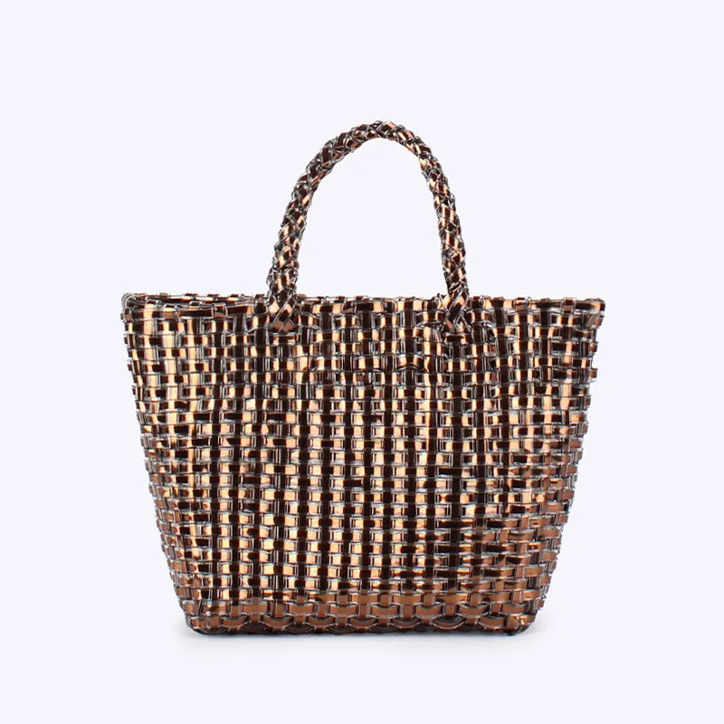 ELENA WOVEN METALLIC TOTE BAG