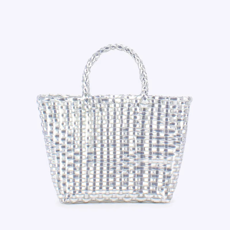 ELENA WOVEN METALLIC TOTE BAG