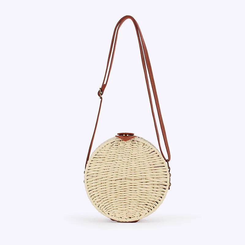 AMAYA ROUND WEAVE STRAW BAG