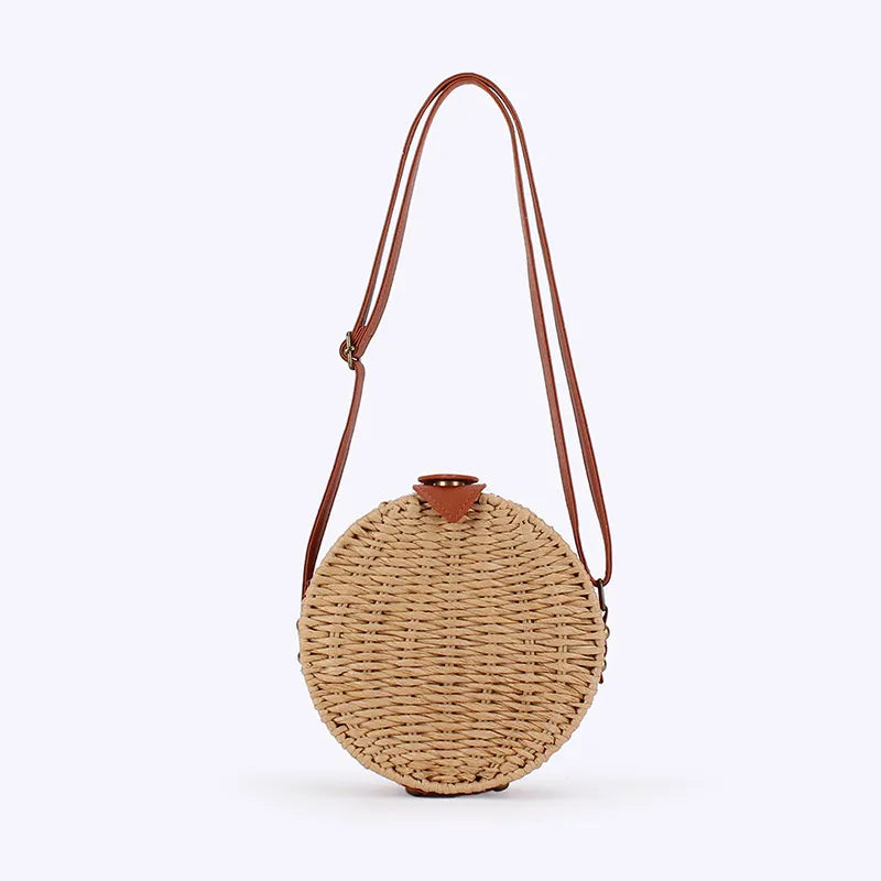 AMAYA ROUND WEAVE STRAW BAG