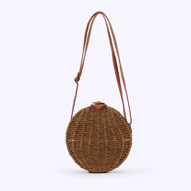 AMAYA ROUND WEAVE STRAW BAG