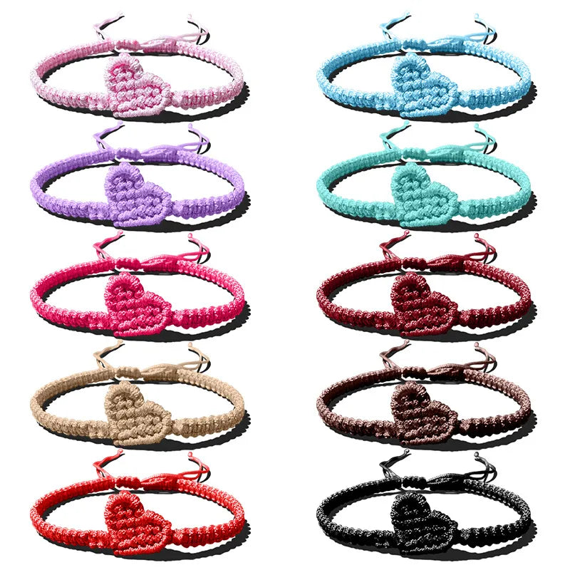 HEART WOVEN STRING BRACELETS