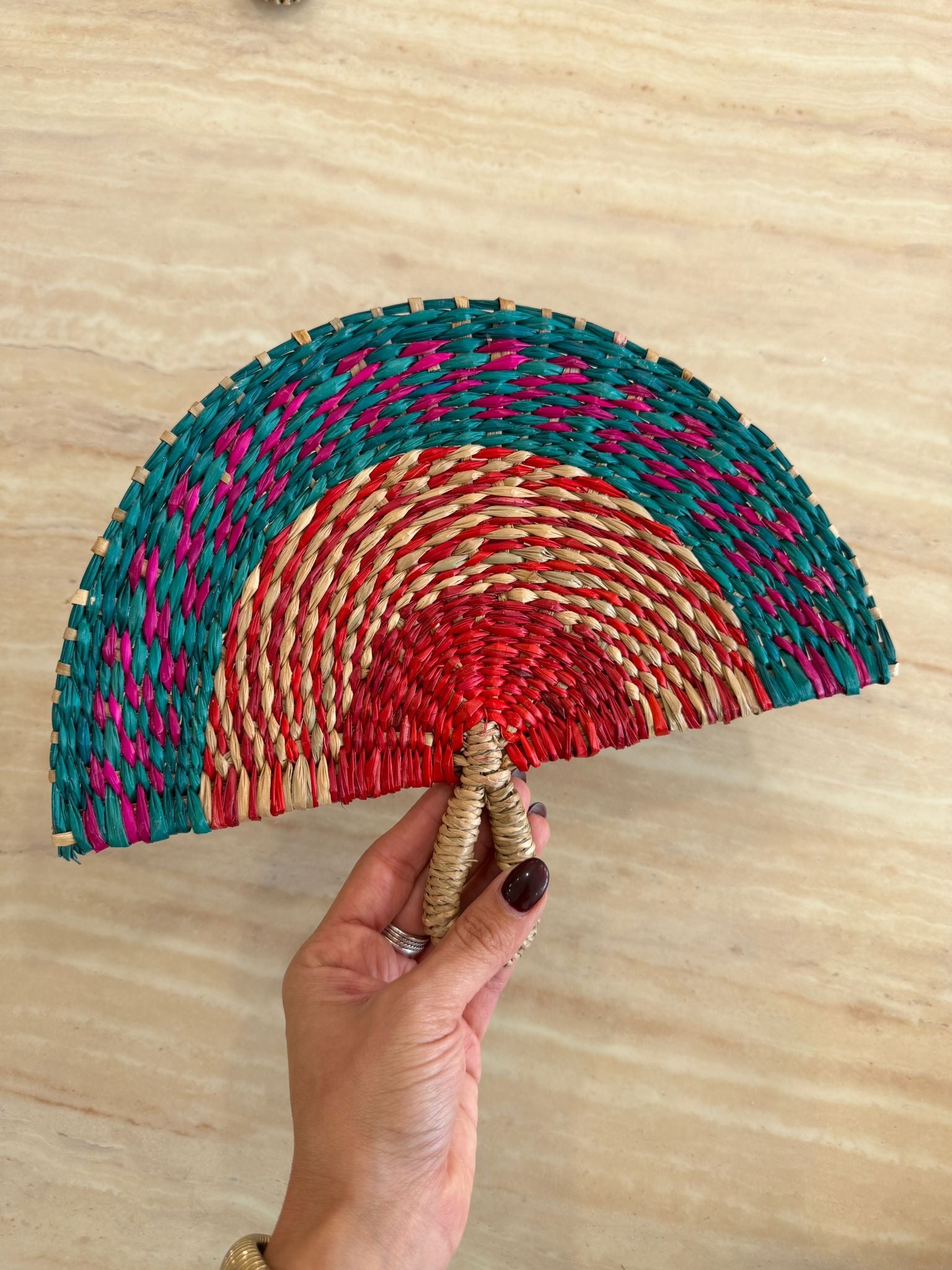 HANDWOVEN STATEMENT FAN - SMALL