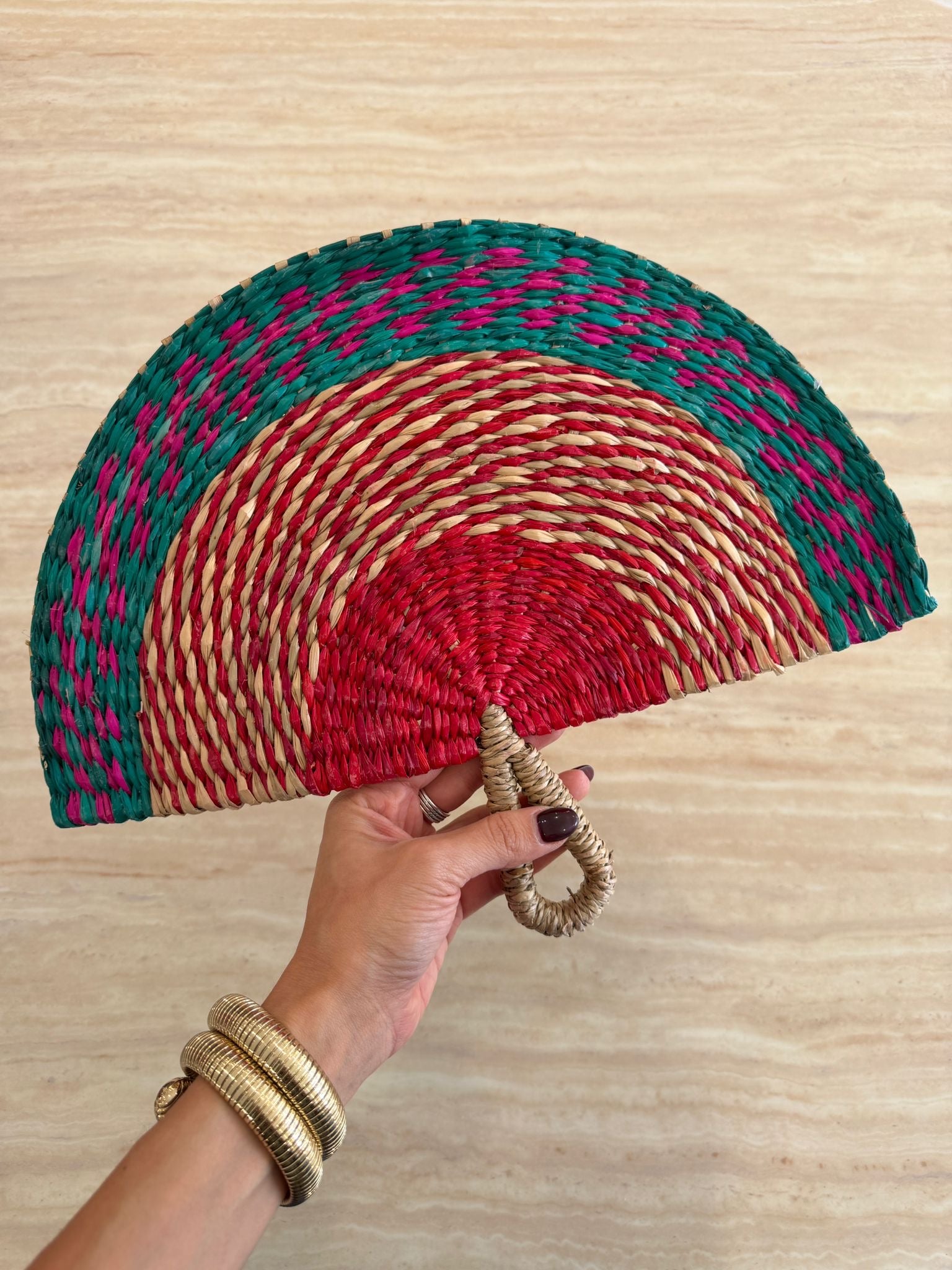 HANDWOVEN STATEMENT FAN - LARGE
