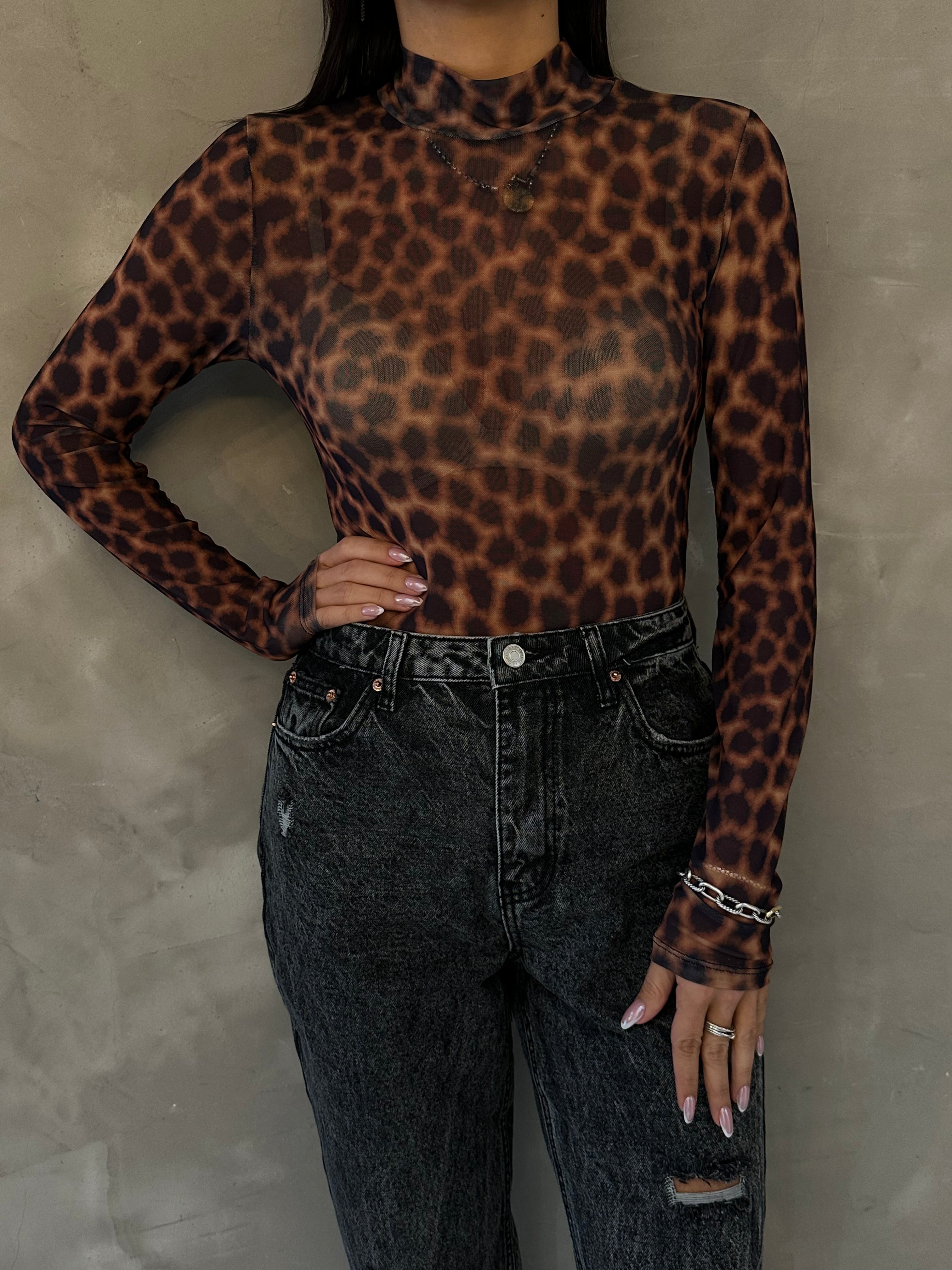 JOSIE ANIMAL PRINT MESH BODYSUIT