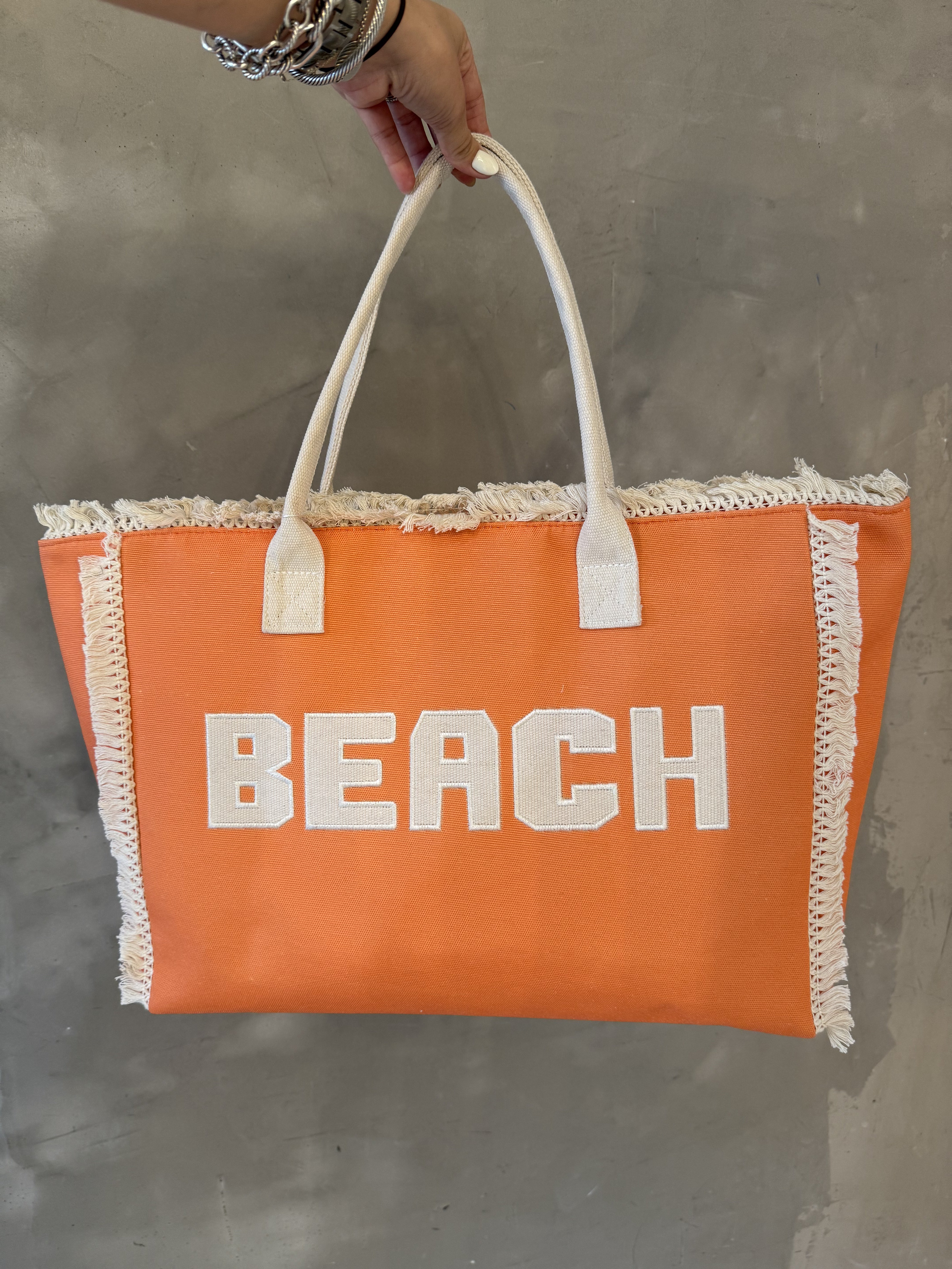 BEACH ORANGE TOTE BAG