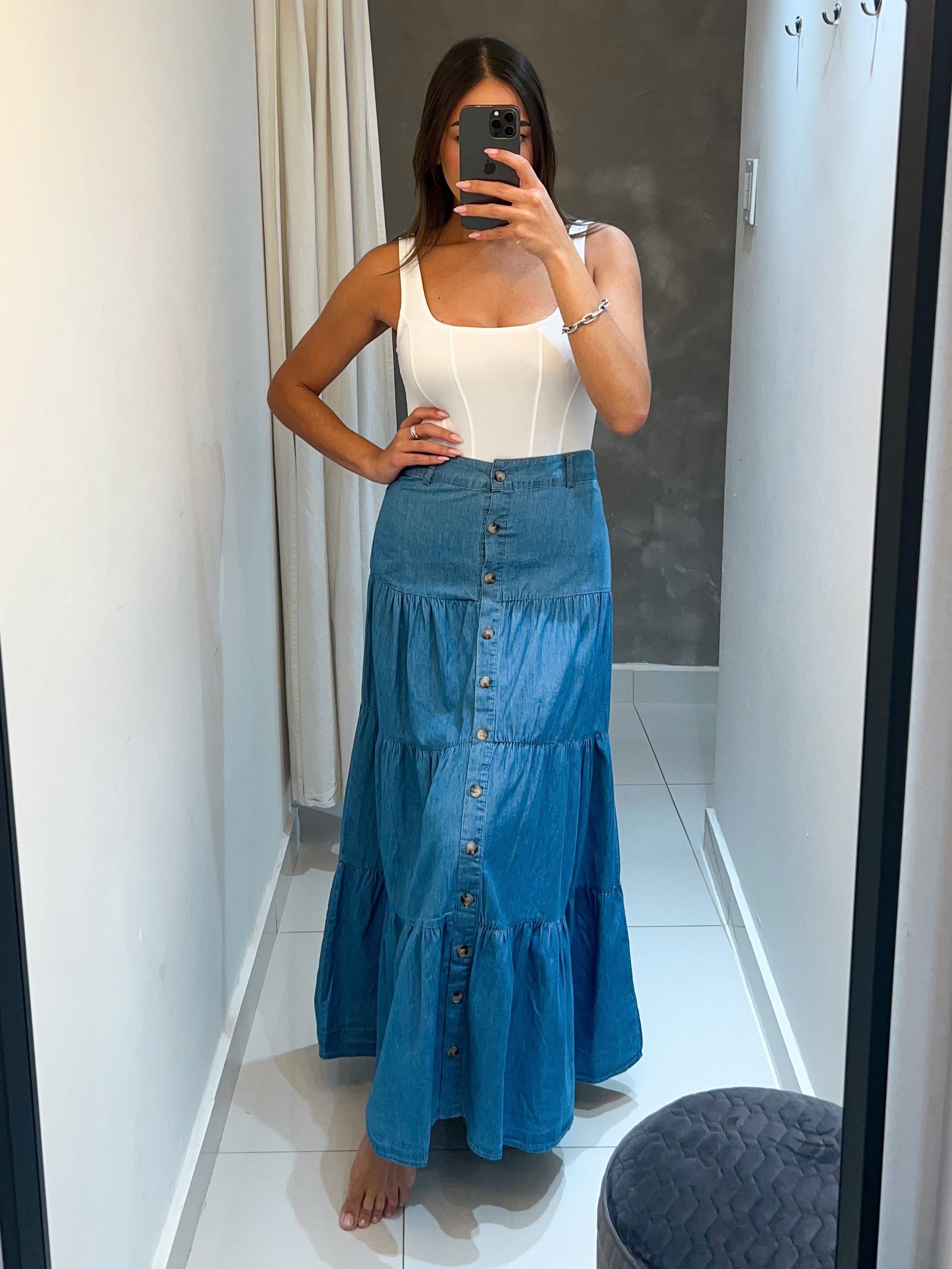 HANNAH DENIM MAXI SKIRT