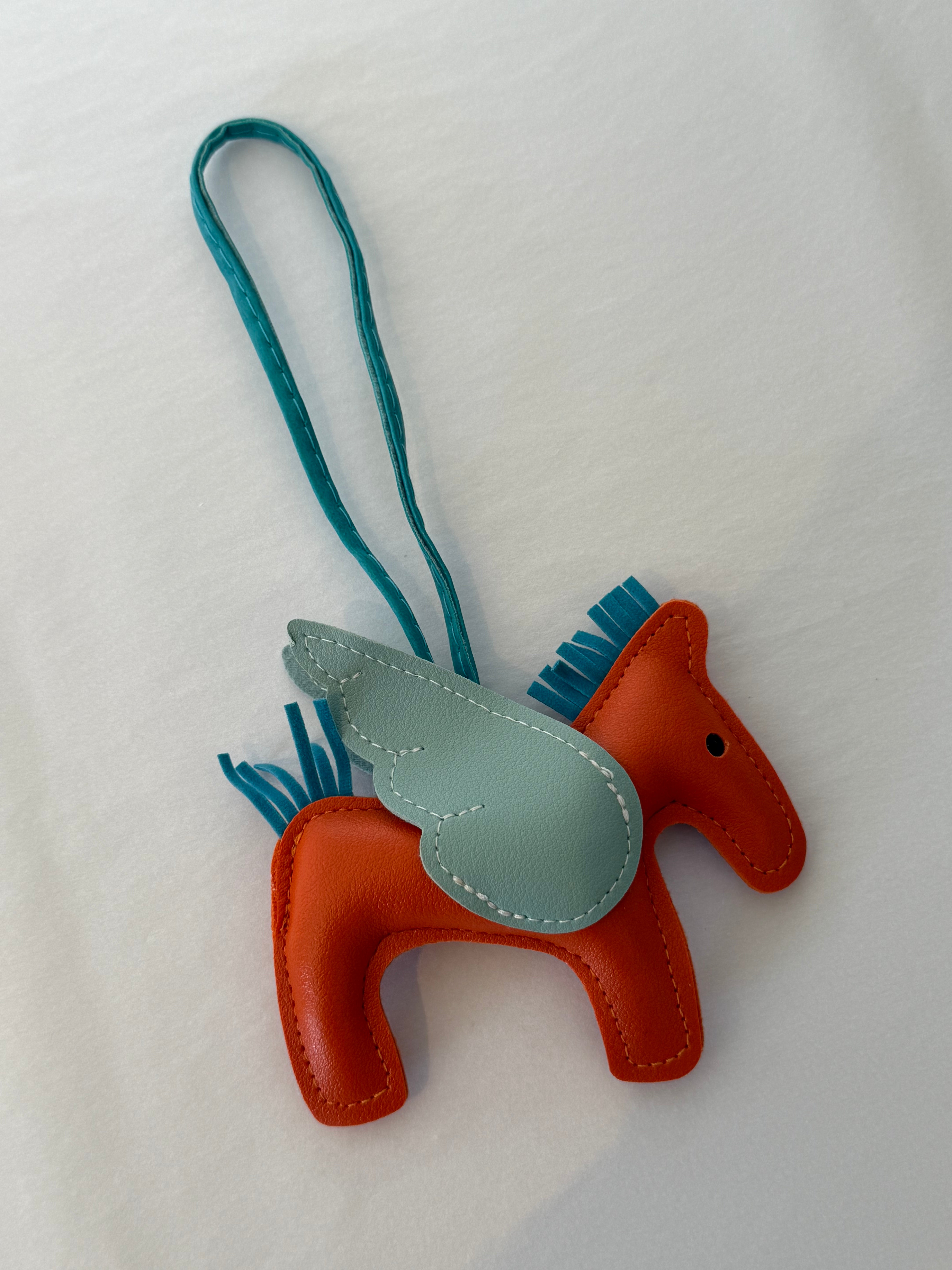 ORANGE/ BLUE UNICORN BAG CHARM