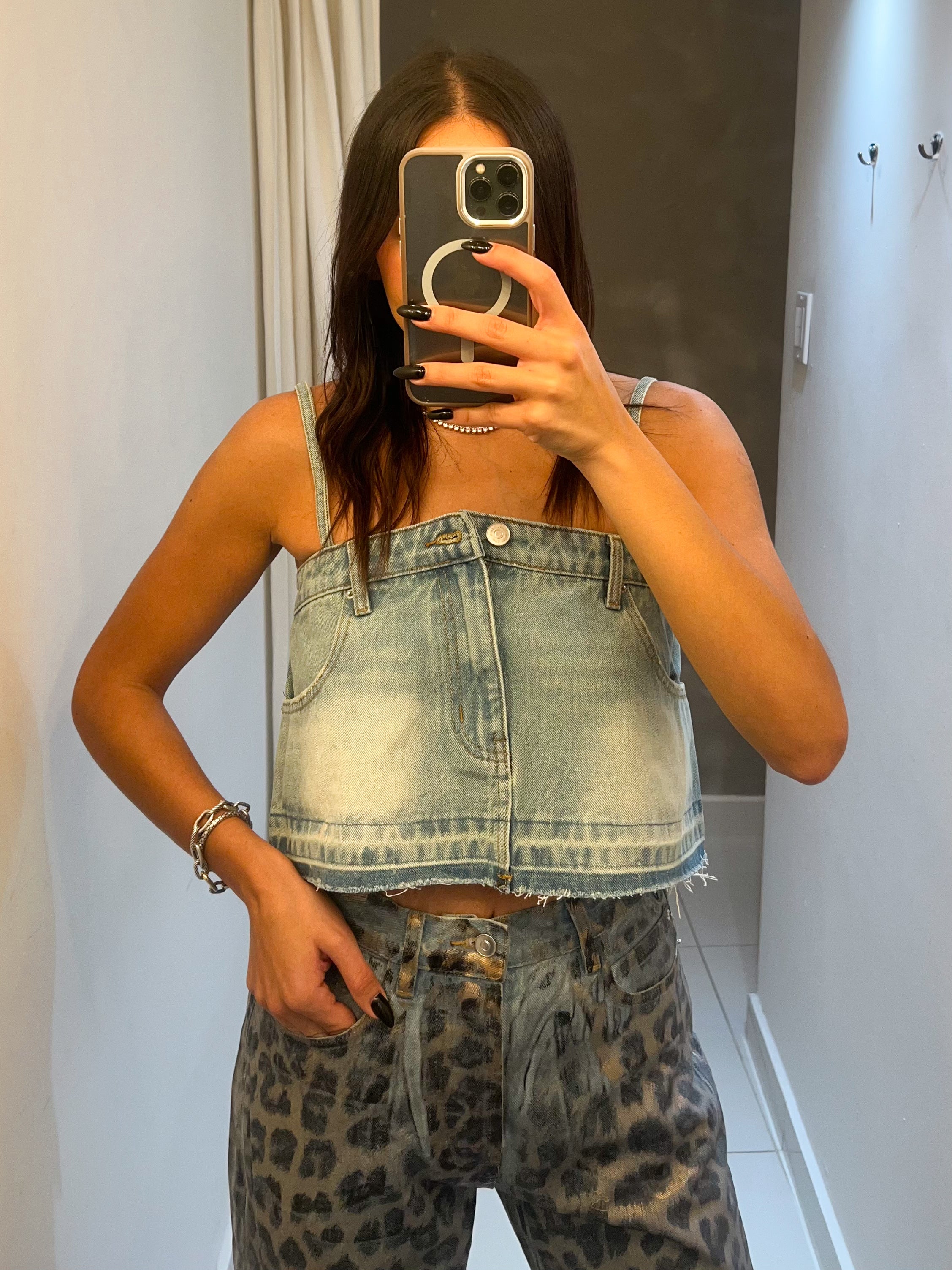 CLARISSA DENIM CROP TOP