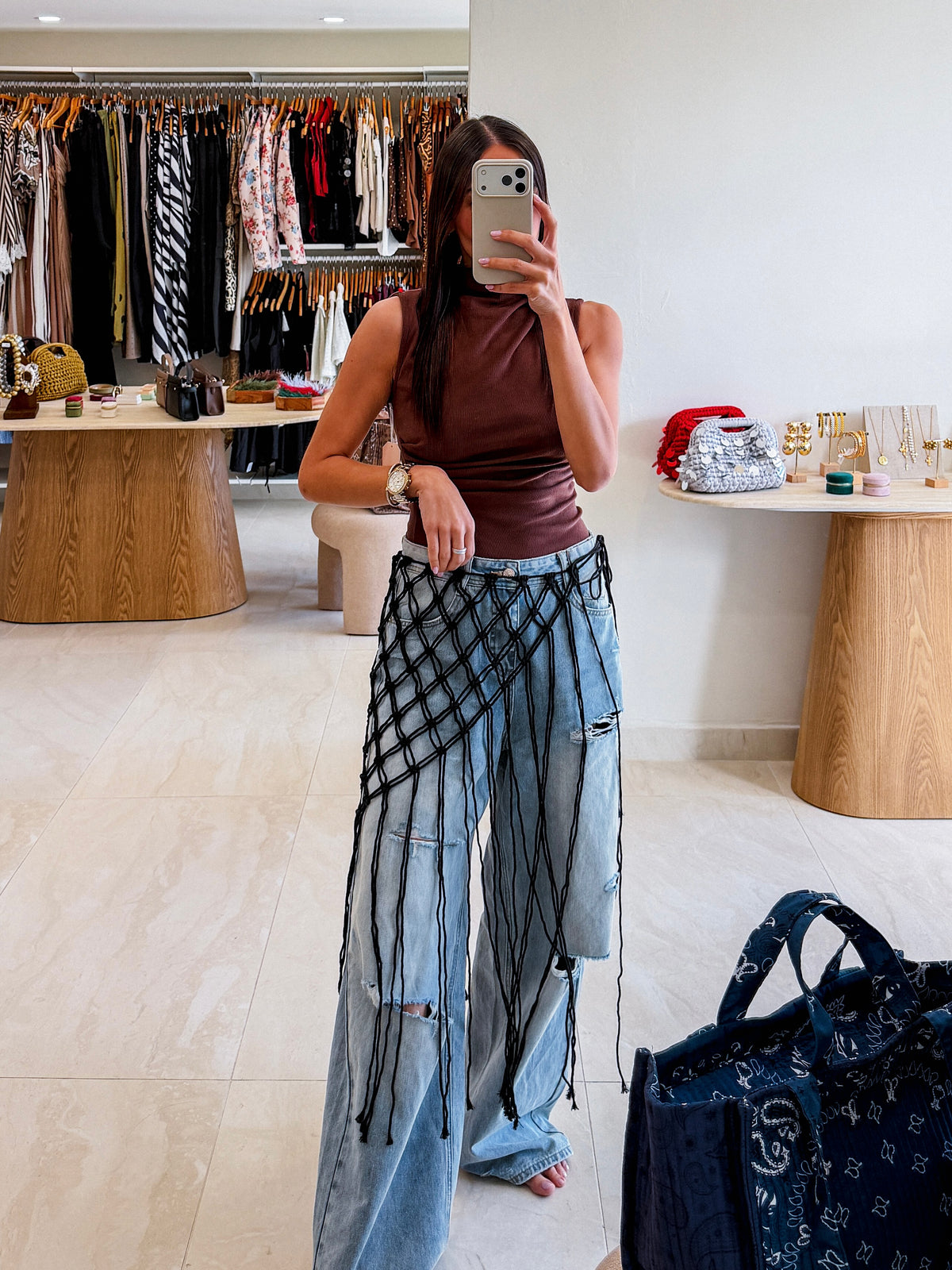 MONICA BLACK SARONG WAIST BELT