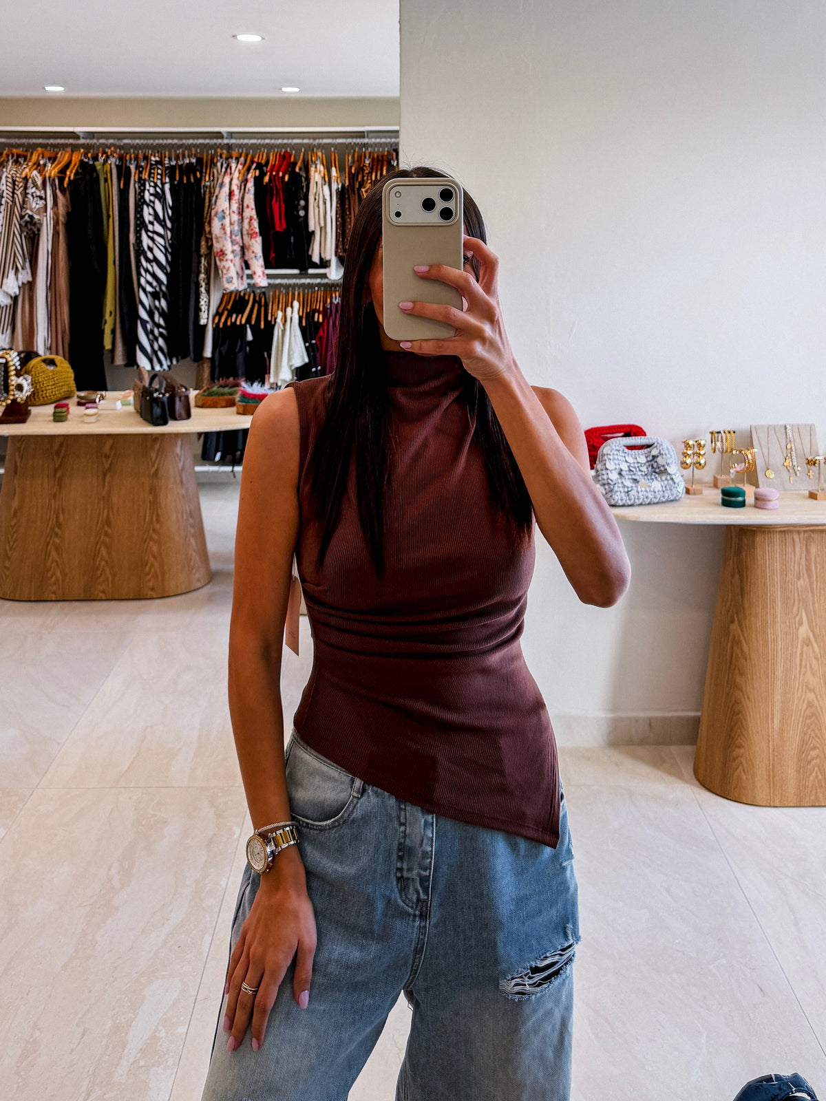 SARAH BROWN ASYMMETRICAL TOP