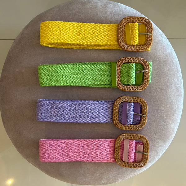 SQUARE BUCKLE BRAIDED BELT