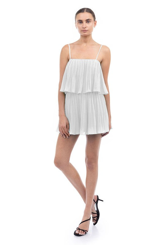 MARCELA PLEATED WHITE ROMPER