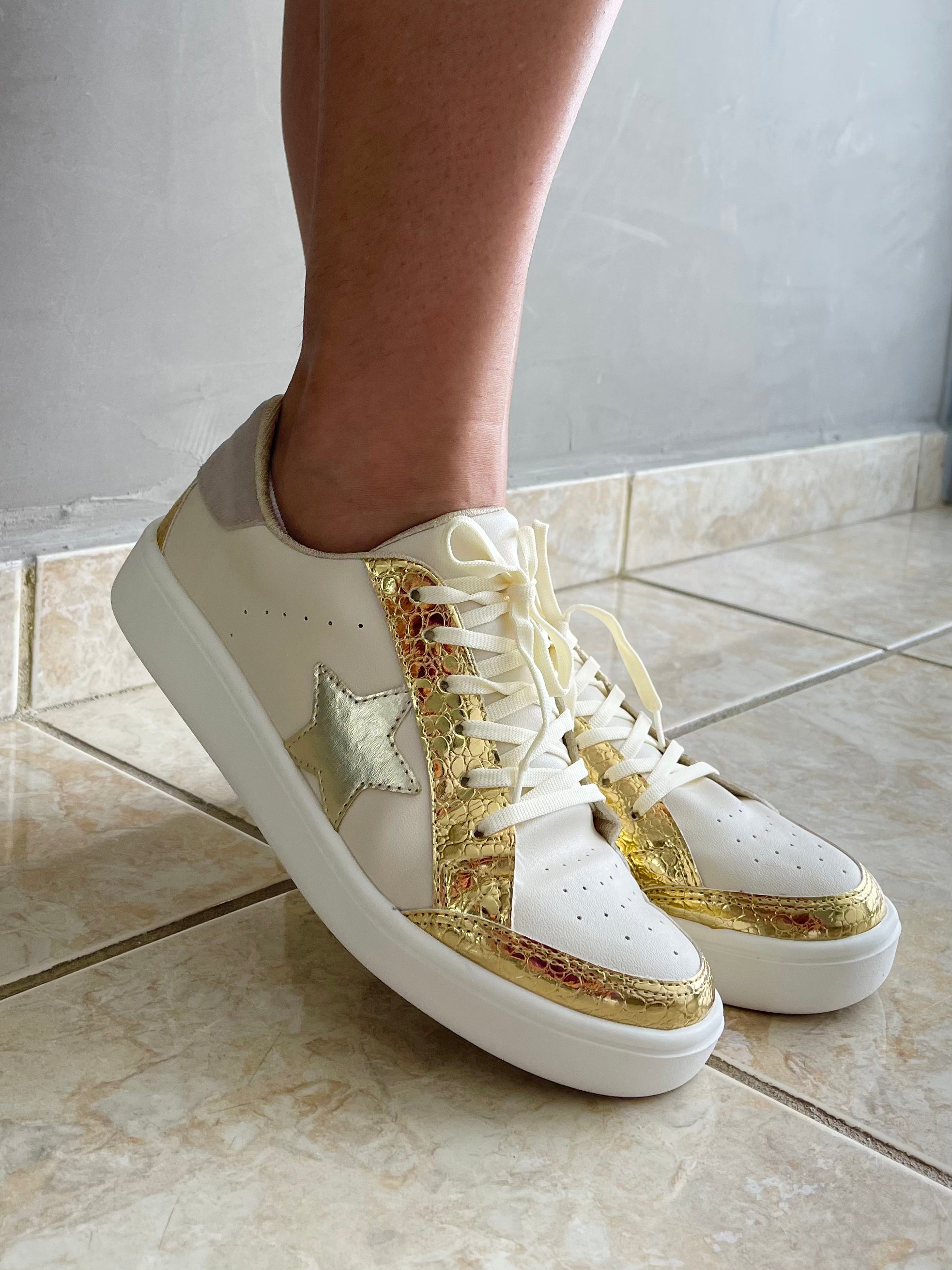 MIEL GOLD/NUDE SNEAKERS