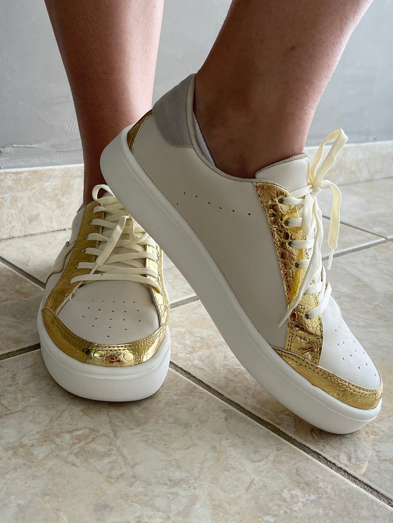 MIEL GOLD/NUDE SNEAKERS