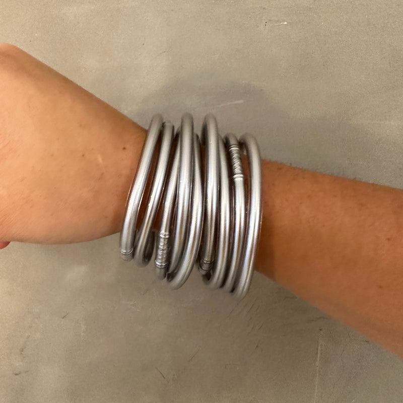 SILVER JELLY BANGLES